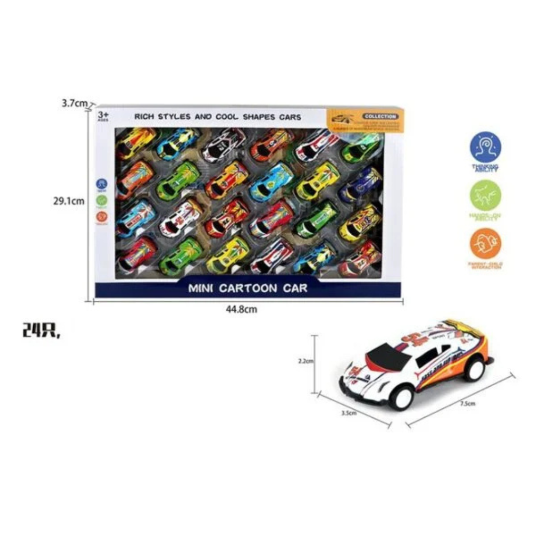 SET DE 24 MINI CARROS DE CARRERAS 66-14