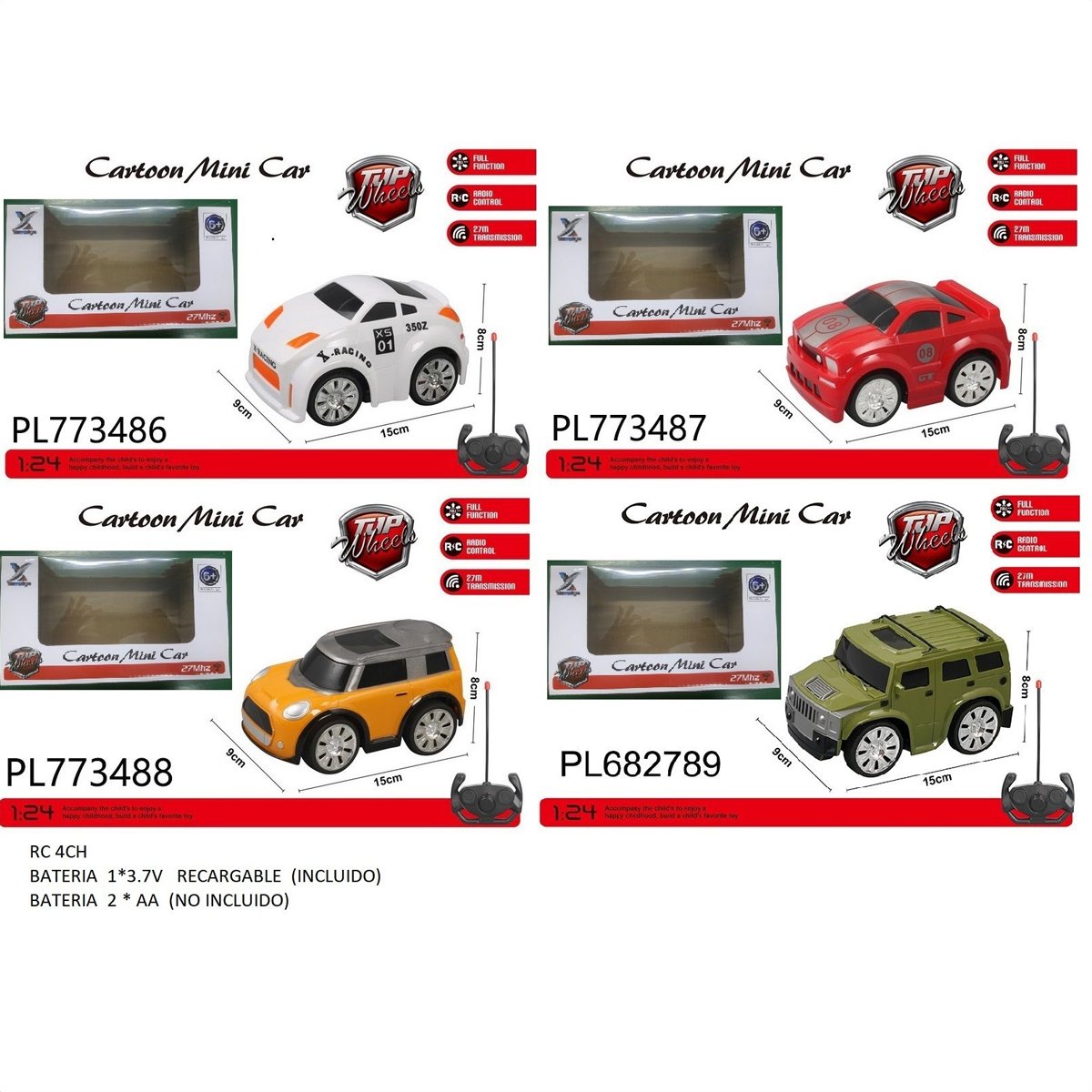 MINI CARRO A CONTROL REMOTO 3688-62-63-64-65