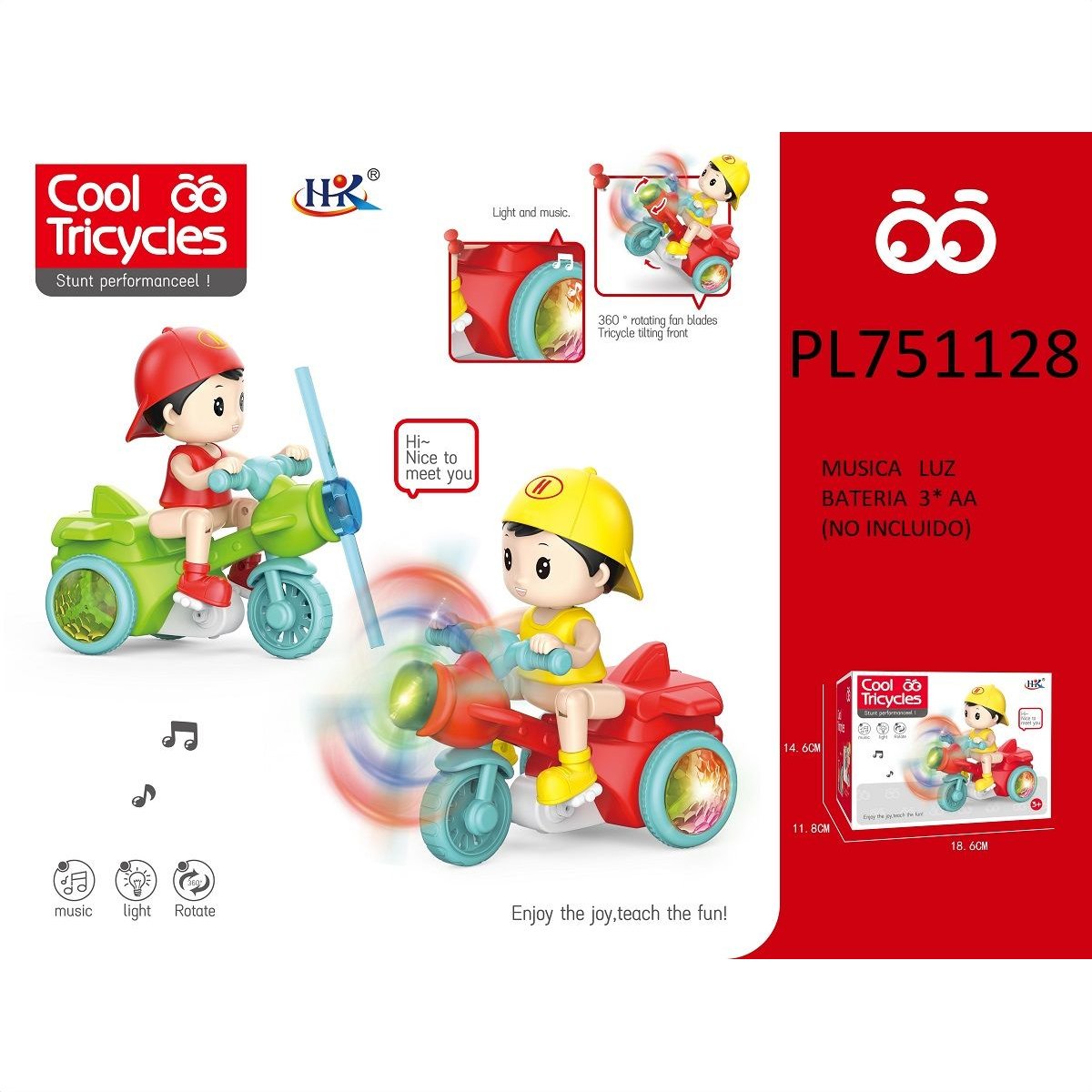 TRICICLO 360° LUZ Y SONIDO 669B