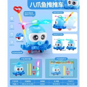 🐙 Juguete Pulpo Empujable con Luces y Sonido – Modelo 788-1