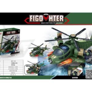 (8811-25) 🚁 Helicóptero Militar de Juguete FIGO FIGHTER con Luces, Sonido y Giro 360°