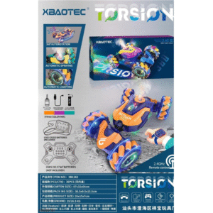 (XB1262) 🚀 Coche Acrobático RC 360° con Efectos de Luces, Sonido y Vapor – Control por Reloj y Mando | XBAOTEC Torsion