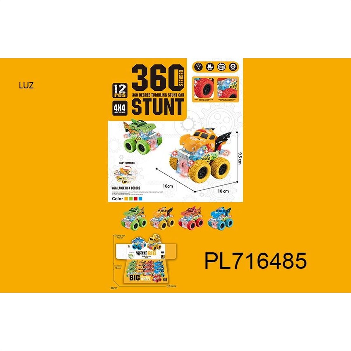 COCHE ACROBATICO 360° CON LUZ MH168-154