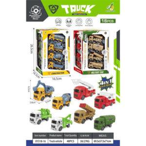 🚛 SET DE CAMIONES METÁLICOS 4 EN 1 – MODELO XY318-A16
