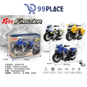 🏍️ Motocicleta Metálica de Policía con Luz y Sonido – Modelo ST99-A1D