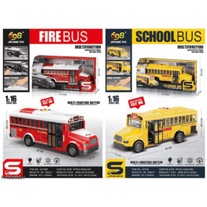 🚌 Autobús de Bomberos y Escolar con Luz y Sonido – Modelos JS125 / JS125B