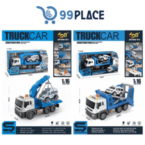 Camión Grúa y Plataforma con Auto de Policía – Truck Car Construction 1:16 (Modelos JS106A / JS114A)