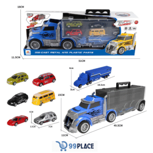 🚚 Camión Porta Autos Metálico con 6 Vehículos – Die-Cast Metal Truck (Modelos LH633 / LH635)