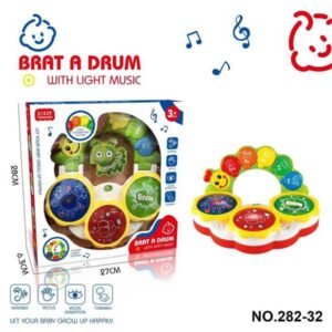 🥁 Tambor Musical Infantil “Brat A Drum” con Luces y Sonidos – Modelo 282-32