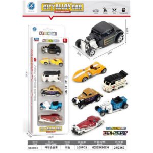 MODELO 3313-8 Set de 6 Vehículos Clásicos/Hot Rods Die-Cast