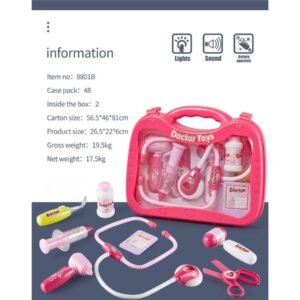 🩷 Modelo 8801B – Maletín de Doctora Infantil con Luces y Sonido (Doctor Toys)