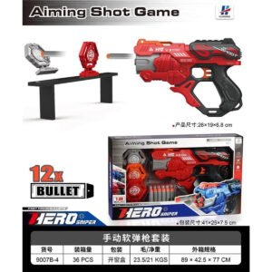 MODELO 9007B-4 Pistola "Hero Sniper" con 12 Balas y Blanco de Puntería (Rojo)