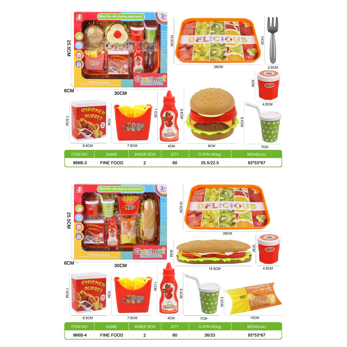 MODELO 966B-4 Set de Comida Fina y Postres