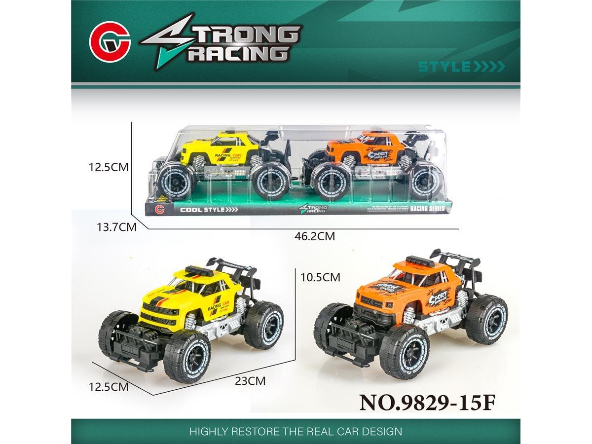 🚗 Modelo 9829-15F – Set de 2 Camionetas Monster Truck de Fricción