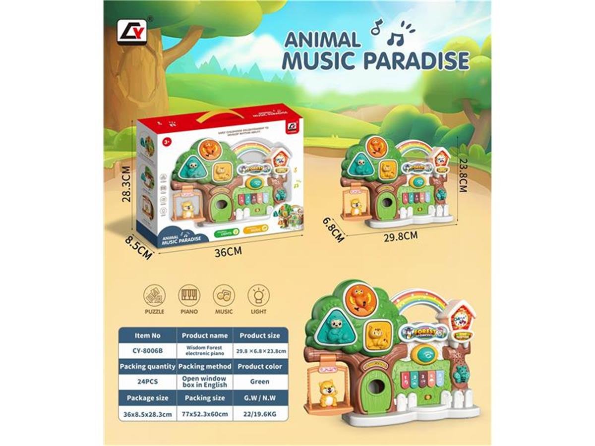 🐻 Juguete Musical Interactivo “Animal Music Paradise” – Modelo CY-8006B