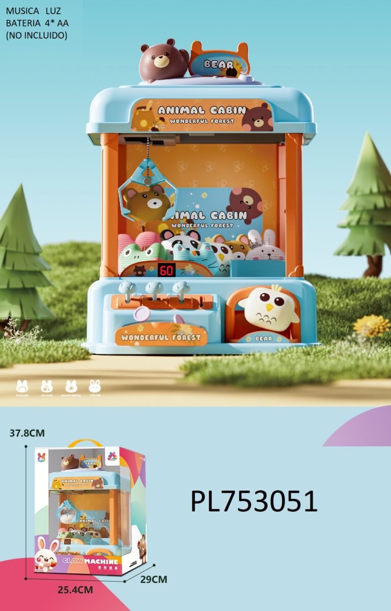 LQL3365 – Máquina de Garra “Cabaña de Animales” con Música y Luz - Imagen 2