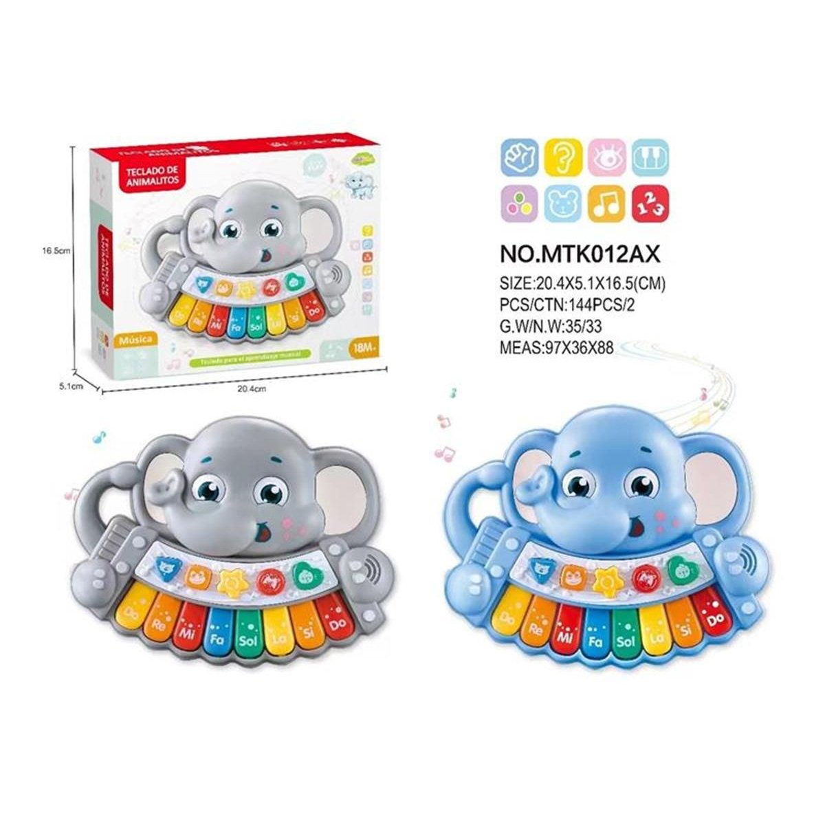 MODELO MTK012AX Teclado Musical de Animalitos Elefante