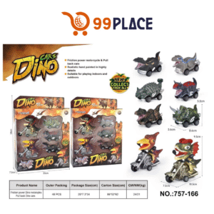 757-166 – Set de Dinosaurios con Moto y Carros de Fricción