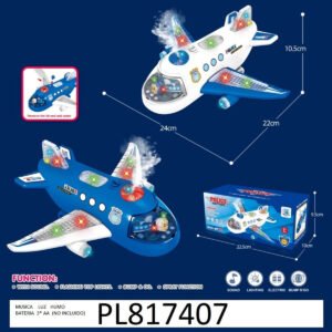 MODELO A844 ✈️ Avión de Policía con Luz, Sonido y Humo