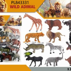 (000-121G) 🦁🦒 Set Figuras de Animales Salvajes – 12 Piezas