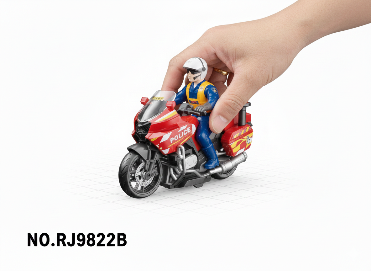 (RJ9822A-B-C)-Agente de Élite: Moto con Figura de Acción