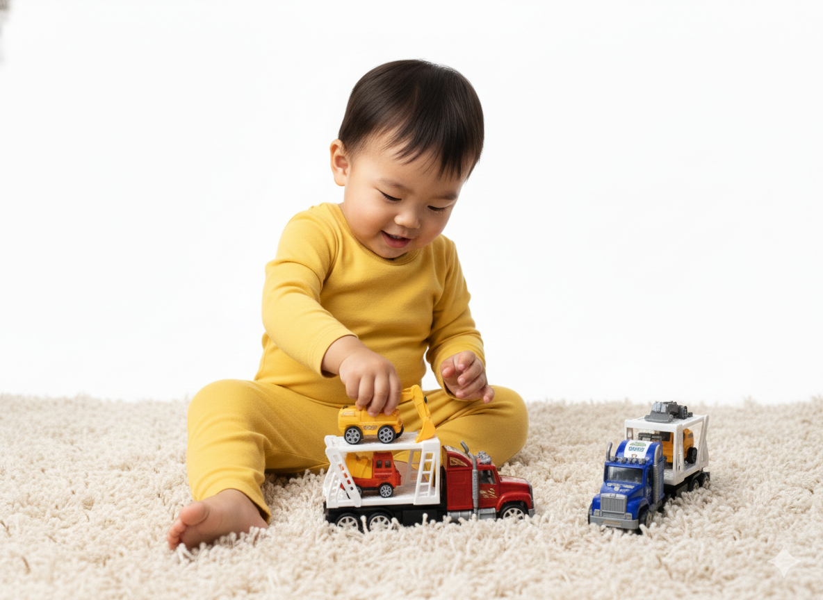 (909-1H-5H) – Camión de Transporte Articulado con Maquinaria de Construcción - Imagen 3