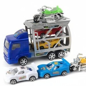 (866-8)-Mega Hauler 2-en-1: Convoy de Motos y Superdeportivos