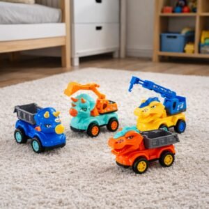 (090A-77) Set Vehículos Dinosaurio de Construcción