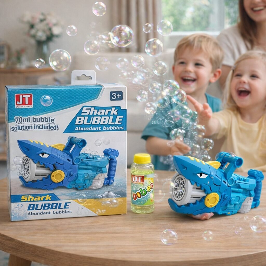 (JT716) Pistola de Burbujas Tiburón con Luz