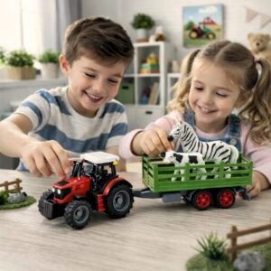 (666-263B) Tractor con Remolque y Animales de Granja