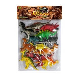 (000-121B)Set de Dinosaurios de Juguete – Dino World (12 Piezas)