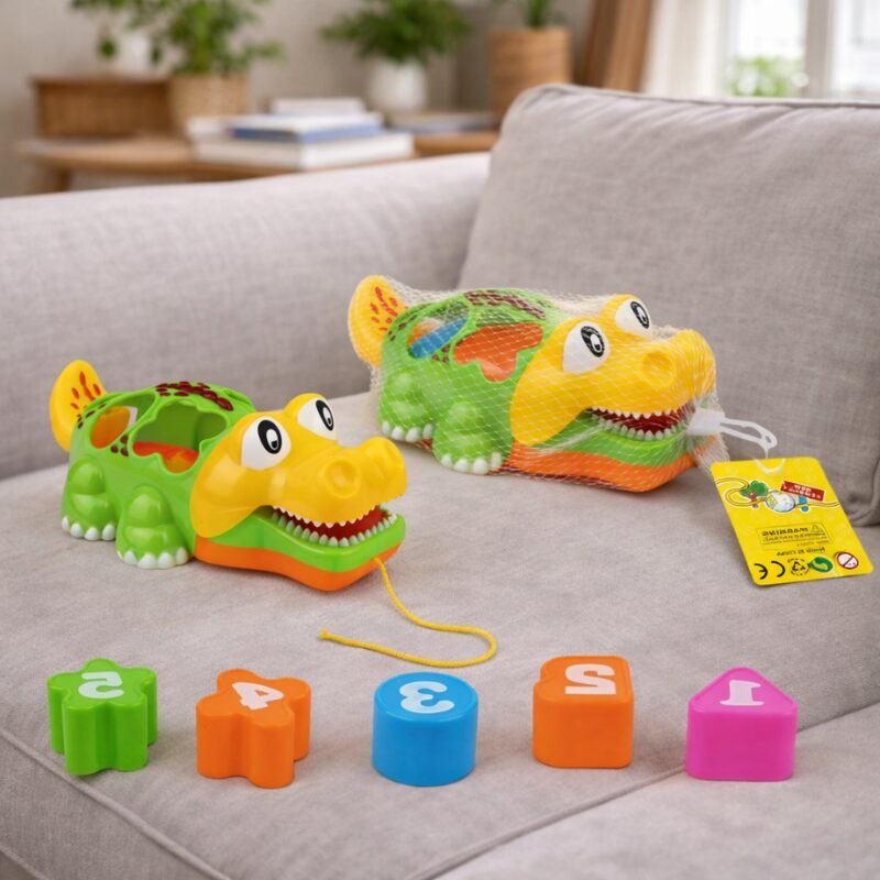 (2309A)Cocodrilo Didáctico de Arrastre con Figuras