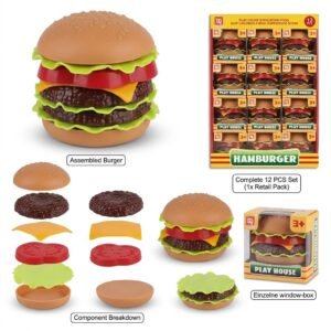 (185-148)-Burger Master 12 piezas – ¡Crea la Hamburguesa de tus Sueños!