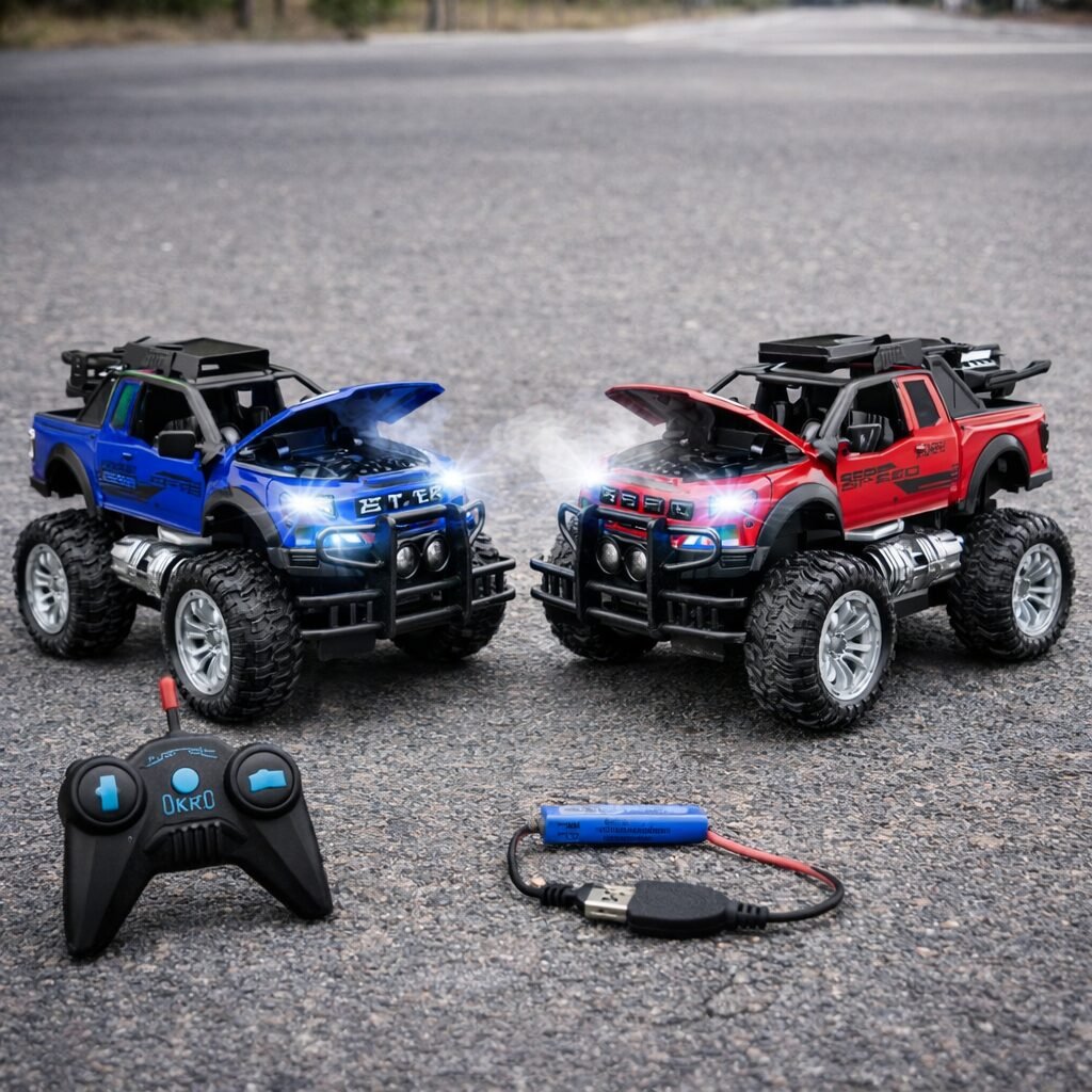 (932)Camioneta a Control Remoto KRC Metal Spray Climbing 4x4 Con Vapor y Luces LED - Imagen 2