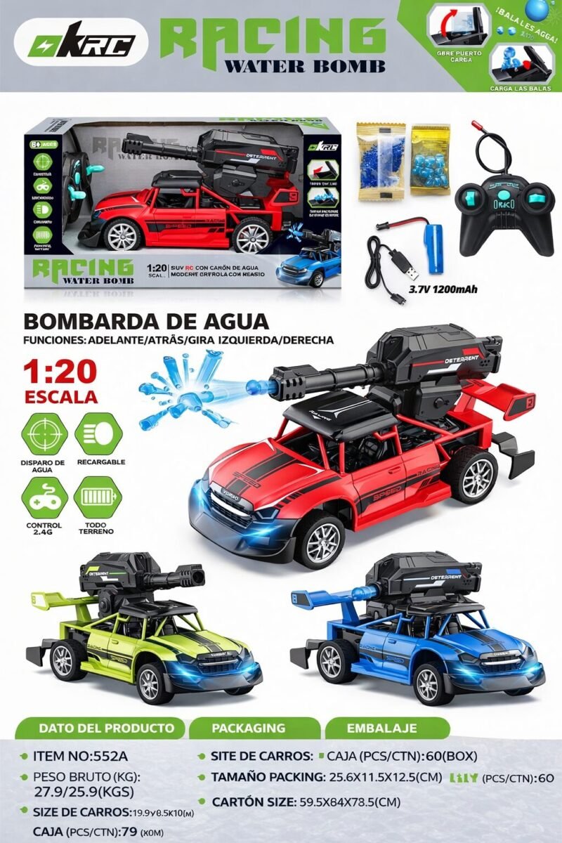 (552A) Carro a Control Remoto KRC Racing Water Bomb 1:20 - Imagen 2