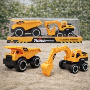 (E5-E7)Set de Vehículos de Construcción – Camión y Excavadora de Juguete