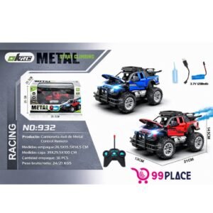 (932)Camioneta a Control Remoto KRC Metal Spray Climbing 4x4 Con Vapor y Luces LED
