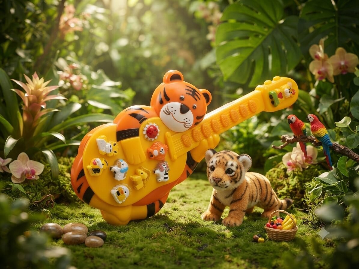 (951)-¡Rockstar de la Selva: Los Rugidos de la Guitarra de Tigre! - Imagen 2