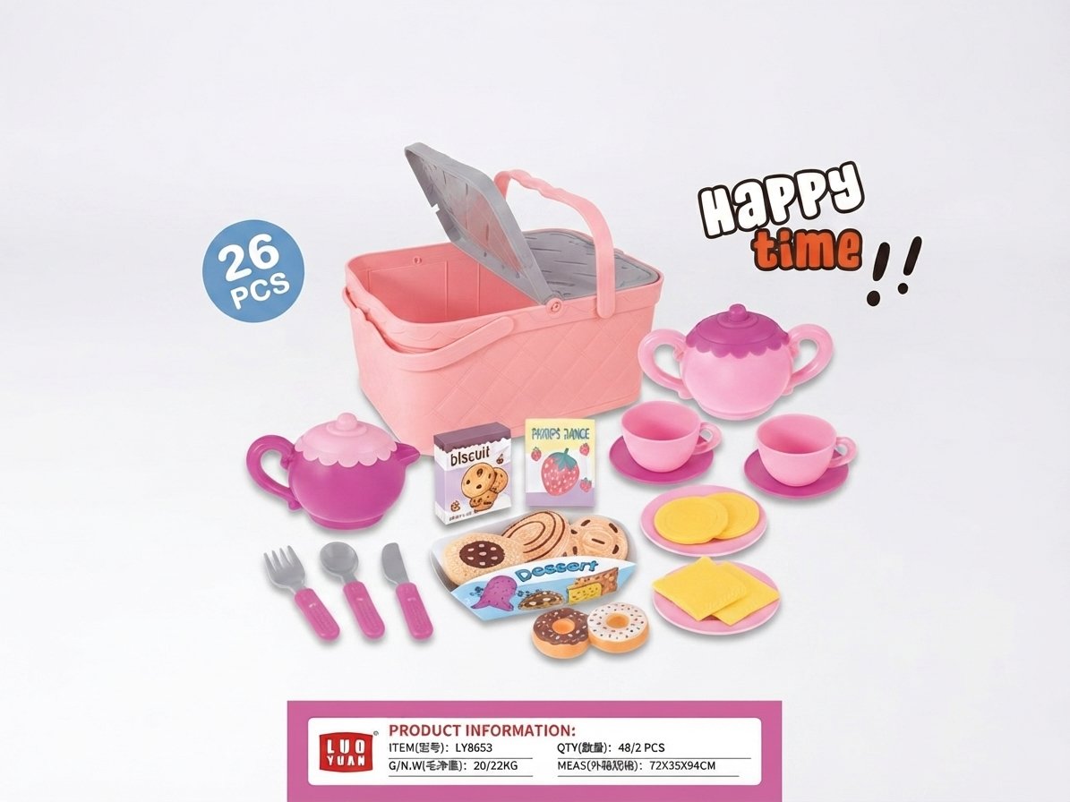 (LY8653)-Set de Picnic "Play House" Maletín DIY de 26 Piezas