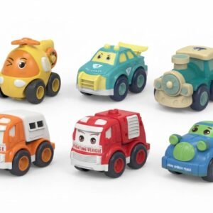 (BJ669A)-Colección de 6 Carritos Tiernos de Inercia y Acción - Cute Car Collection