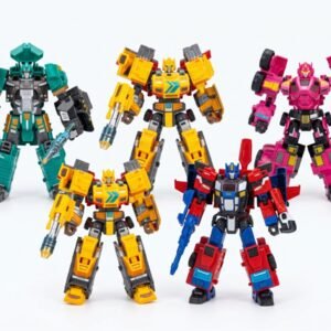 (XL91876ABCDE)-Set de Robots Combinables 5 en 1 "Transform Warrior" - Silver & Raging Fire Armor