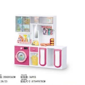 (818-326)-Mini Set de Lavandería y Guardarropa "Home Toilet" con Luz y Sonido