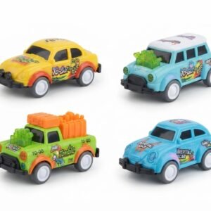 (D400-28C)-Set de Autos Caricatura Estilo "Cartoon Car" con Acción de Inercia