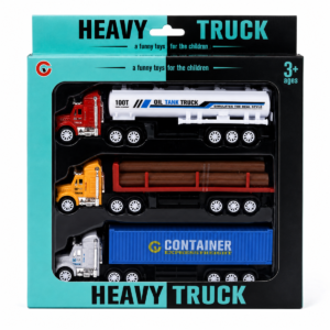 (99C1-10) Set de 3 Camiones de Carga Pesada "Heavy Truck" (Juguete Infantil)