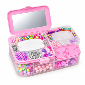 11607 Caja de joyería creativa con espejo y cuentas de colores