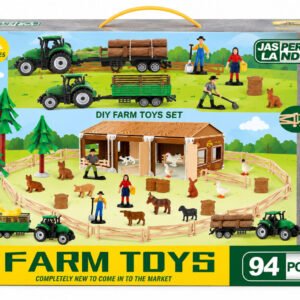 5279-64 granja de 94 piezas en caja sobre fondo blanco