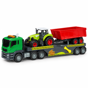 666-69S Camión transportador de juguete con tractor y remolque