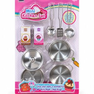 Set de cocina infantil metálico de 9 piezas modelo 666-F1