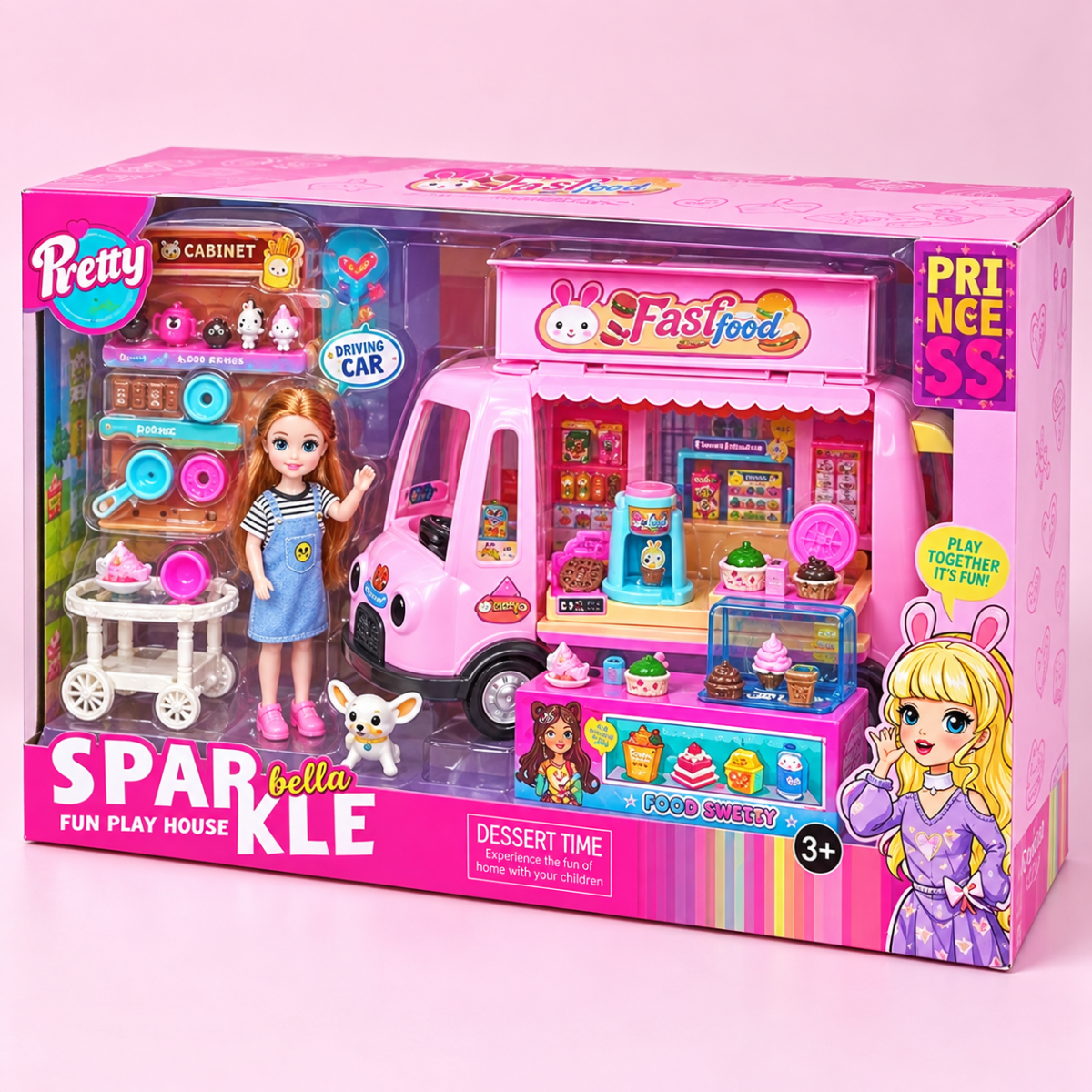 7026 Muñeca con carrito de postres y accesorios - Imagen 2