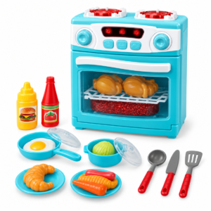 8023-65 Horno de juguete con luces, sonidos y accesorios de cocina